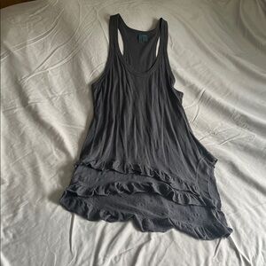 Elegant Black Ruffle Tank Top